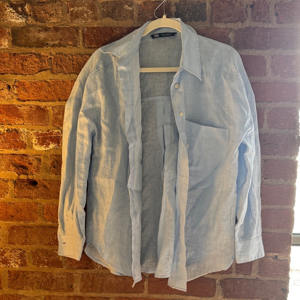 ZARA Light Blue Button-Up Shirt